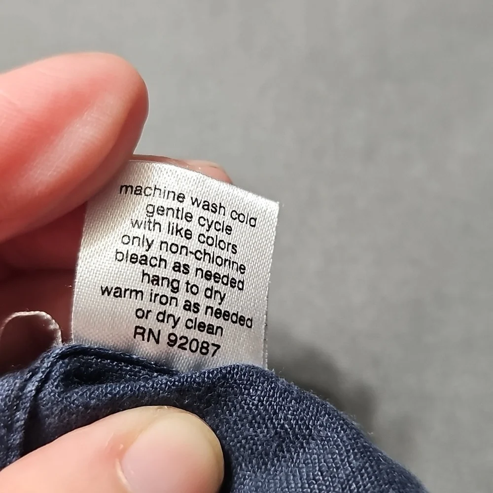 Threads Dark Blue Linen Pants - Picture 4 of 5